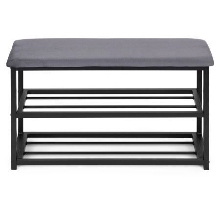 Szafka na buty z siedziskiem regał ławka tapicerowana 80 cm 2 półki ModernHome