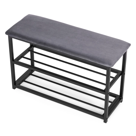 Szafka na buty z siedziskiem regał ławka tapicerowana 80 cm 2 półki ModernHome