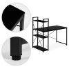 Biurko komputerowe szkolne 120x60 cm regał z 3 półkami czarne ModernHome