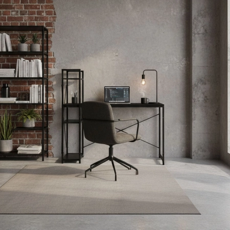 Biurko komputerowe szkolne 120x60 cm regał z 3 półkami czarne ModernHome