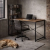 Biurko komputerowe szkolne 120x60 cm regał z 3 półkami ciemny orzech loft ModernHome