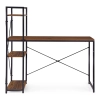 Biurko komputerowe szkolne 120x60 cm regał z 3 półkami ciemny orzech loft ModernHome