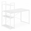 Biurko komputerowe szkolne 120x60 cm regał z 3 półkami białe ModernHome