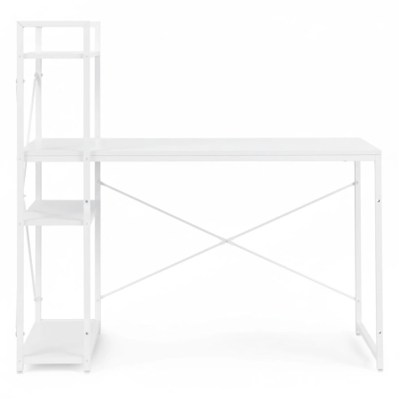 Biurko komputerowe szkolne 120x60 cm regał z 3 półkami białe ModernHome