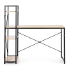 Biurko komputerowe szkolne 120x60 cm regał z 3 półkami loft jasny dąb ModernHome
