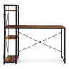 Biurko komputerowe szkolne 120x60 cm regał z 3 półkami postarzany orzech loft ModernHome