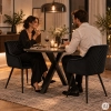 Zestaw 2x krzesło tapicerowane welurowe nowoczesne do jadalni salonu czarne ModernHome