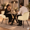 Zestaw 2x krzesło tapicerowane welurowe nowoczesne do jadalni salonu beżowe ModernHome