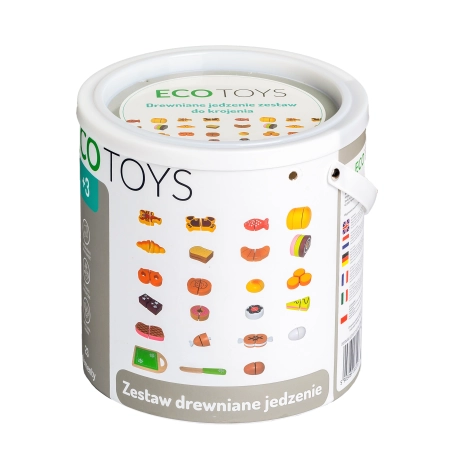 Drewniane jedzenie do krojenia 23 sztuki ECOTOYS