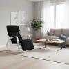 Fotel bujany regulowany podnóżek biało czarny ModernHome