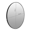 Okrągłe lustro ścienne 80 cm wiszące nowoczesne czarna rama aluminium ModernHome
