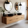 Lustro łazienkowe LED okrągłe ścienne 80 cm 3 barwy anti-fog włącznik dotykowy ModernHome
