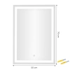Lustro łazienkowe LED ścienne 50x70 cm 3 barwy włącznik dotykowy ModernHome