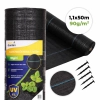 Agrowłóknina czarna agrotkanina UV 90g mata antychwastowa 1,1x50m kołki MulltiGarden