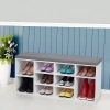 Szafka na buty z szarą poduszką 10 półek biała ModernHome