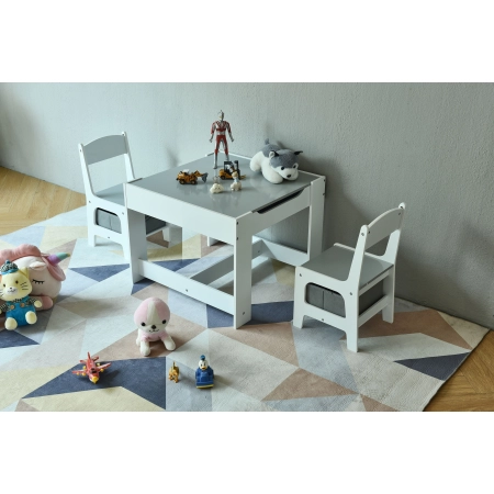Meble dla dzieci zestaw drewniany stół + 2 krzesła ECOTOYS