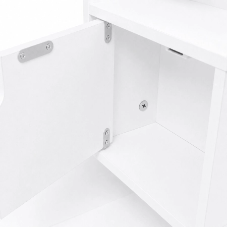 Toaletka kosmetyczna z lustrem i oświetleniem LED 3 barwy półki szuflady taboret ModernHome