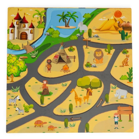 Mata piankowa dla dzieci puzzle safari 9 elementów 93x93 cm ECOTOYS