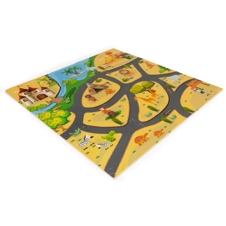 Mata piankowa dla dzieci puzzle safari 9 elementów 93x93 cm ECOTOYS