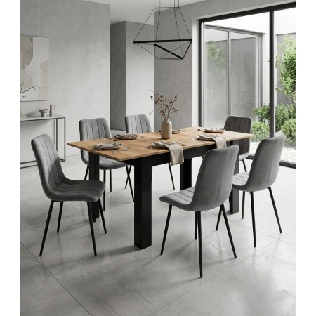 Stół rozkładany prostokątny 120-160x80 cm do kuchni jadalni dla 4-6 osób dąb craft