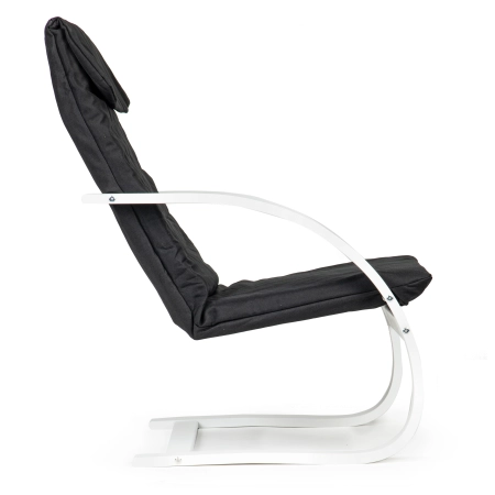 Fotel fiński bujany finka do salonu biały gięta sklejka ModernHome