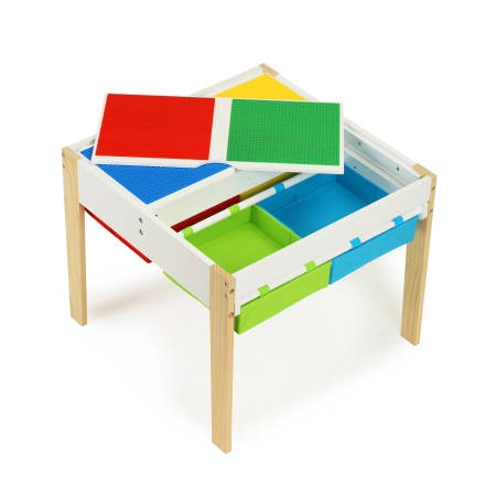 Drewniane meble dla dzieci zestaw stół + 2 krzesła ECOTOYS