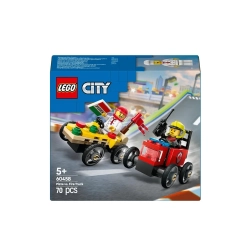 Lego City 60458 Zestaw wyścigówek : pizza kontra wóz strażacki