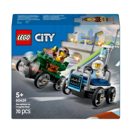 Lego City 60459 Zestaw wyścigówek : samolot kontra łóżko szpitalne