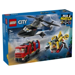 Lego City 60462 Zestaw z helikopterem, wozem strażackim i łodzią podwodną