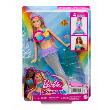 Barbie Dreamtopia lalka Malibu Syrenka Migoczące Światełka