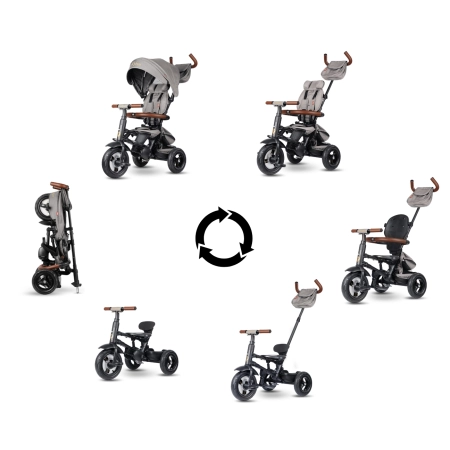 Qplay Rowerek Trójkołowy Rito Deluxe Rubber Grey