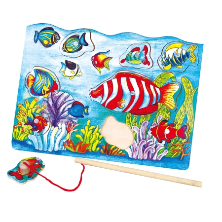 Viga 58423 Drewniane Magnetyczne puzzle - łowimy rybki