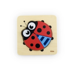 Viga 50168 Drewniane Pierwsze puzzle maluszka - biedronka