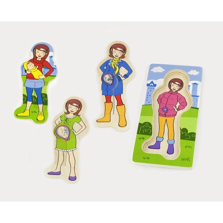 Viga 50405 Puzzle Drewniane - jak rośnie dzidziuś