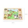 Viga 44741 Drewniany Zestaw puzzli na podkładce - dopasuj cienie - farma