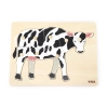 Viga 44608 Drewniane Puzzle na podkładce z uchwytami - Krowa