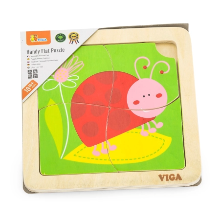 Viga 50140 Drewniane Puzzle na podkładce - biedronka
