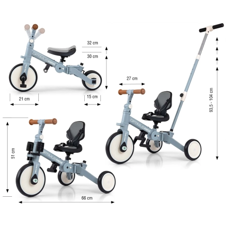 Milly Mally Rowerek 5w1 Optimus Max Denim