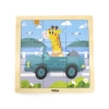 Viga 44629 Drewniane Puzzle na podkładce 9 elementów - auto