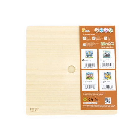 Viga 44629 Drewniane Puzzle na podkładce 9 elementów - auto
