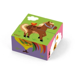 Viga 50835 Drewniane Kostki puzzle - farma