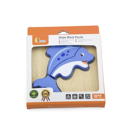 Viga Drewniane pierwsze puzzle Rybka