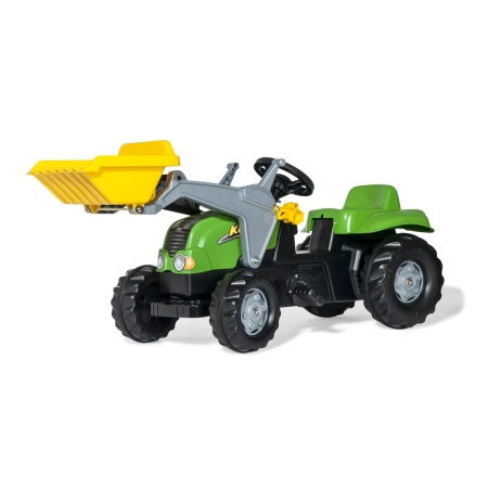 Rolly Toys 023134 Traktor Rolly Kid X z łyżka i przyczepa Zielony