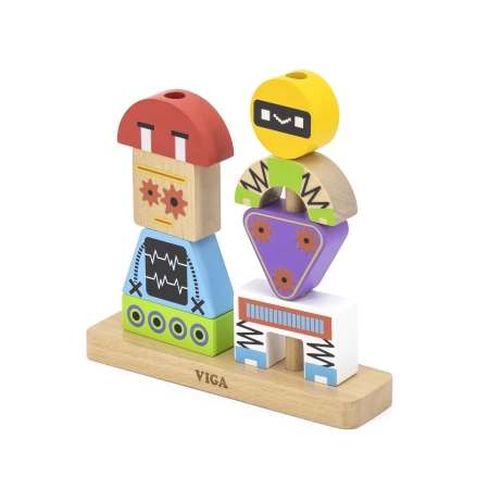 Viga 44652 Drewniane Klocki do ukladania - Roboty