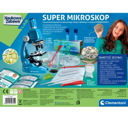 Clementoni Naukowa Zabawa Lab 50755 Super Mikroskop