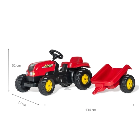 Rolly Toys 012121 Traktor Rolly Kid z przeczepą Czerwony