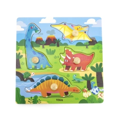 Viga 44596 Drewniane Puzzle z uchwytami - Dinozaury