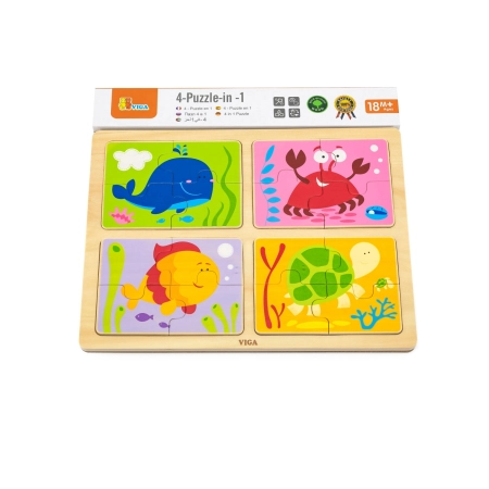 Viga 50190 Puzzle na podkładce 4w1 - morze
