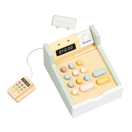 Tooky Toy TP543 Drewniana kasa sklepowa