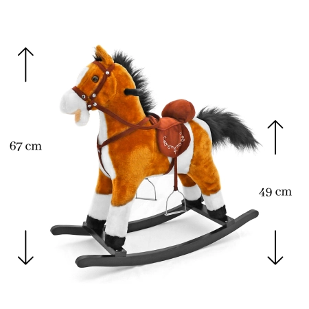 Milly Mally Koń na biegunach pluszowy Mustang jasny brąz